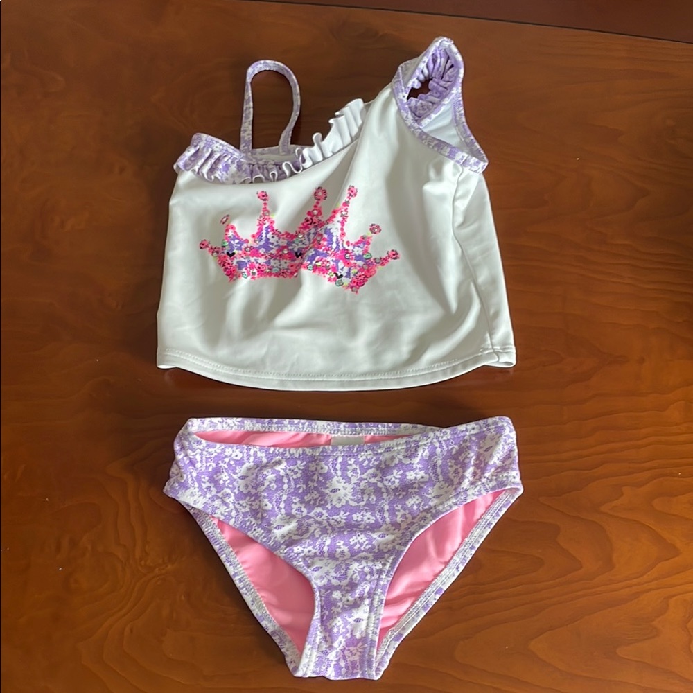 Hula Star White and Purple Bikini with Playful Design